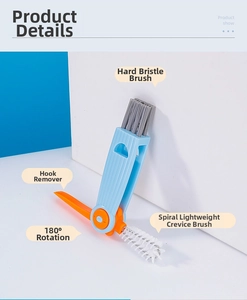 Detailed view of the 3-in-1 bottle cleaner brush with 180 degree rotating head features