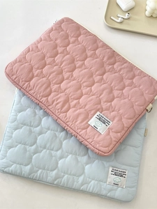 Quilted cloud pattern laptop sleeve in pink and blue for 11/13/15 inch iPad and notebook