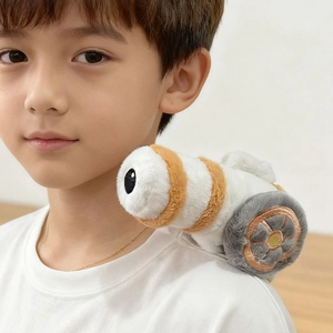 Creative airplane plush snap bracelet toy for kids shoulder decoration and comfort