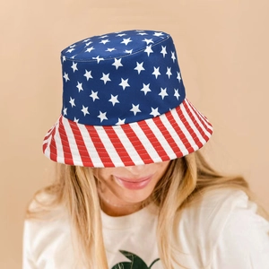 Outdoor Fischerhut mit amerikanischem Flaggenmuster für Sonnenschutz im Freien