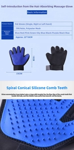 Detail of the 180 silicone teeth on a breathable mesh pet grooming and massage glove