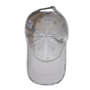 Lightweight breathable cotton baseball cap in light gray for outdoor sports sun protection