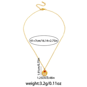 Detailed size chart for Santa Claus pendant necklace with length and weight measurements