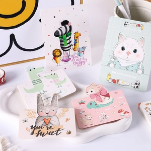 Set of cute cartoon animal greeting cards with zebra and lion for kids and birthday