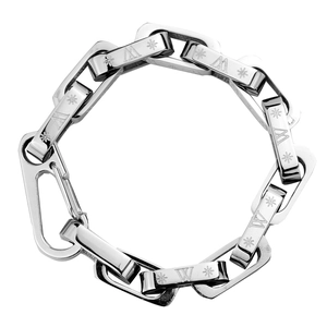Titanium Steel Chain Bracelet Iridescent Quenched Color Hip Hop Punk Streetwear Engraved Unisex Jewelry