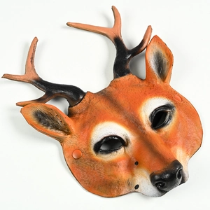 Realistic Deer Mask With Antlers PU Foam 3D Animal Headgear For Halloween Christmas Cosplay Party Props Dress Up