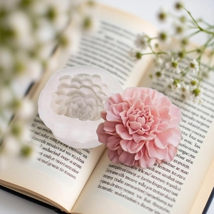 Molde de silicona de peonía para velas aromáticas artesanales y jabones florales detallados