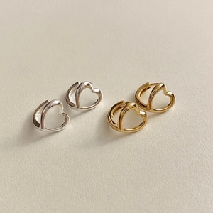 Créoles En Forme De Coeur Argent Sterling 925 Minimalistes Polies Bijoux Pour Femmes Style Coréen Ins Élégantes