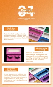 Detailed view of glitter eyelash packaging boxes featuring wear-resistant material