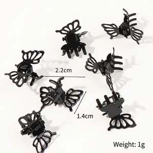 Vintage black metal butterfly hair claw clip with 2.2cm size and 1g weight details