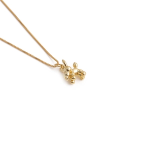 Elegant gold plated balloon dog pendant necklace with fine box chain for women