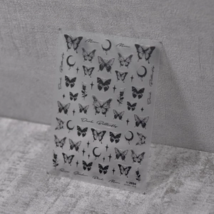 Dettaglio di adesivi nail art Dark Butterfly con luna e stelle, articolo numero to 2694