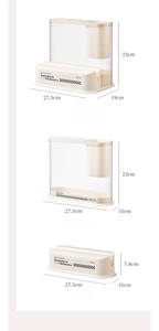 Detailed size dimensions for cream white kitchen knife holder and cutting board organizer
