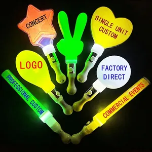LED Light Up Glow Sticks Plastic Heart Star Wand For Concert Party Event Flash Modes Colorful Decoration