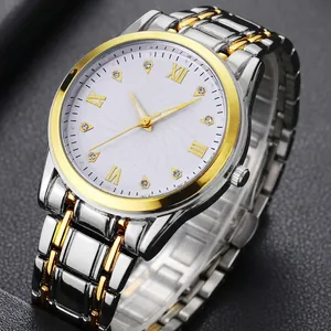 Men Quartz Wristwatch Stainless Steel Band Luminous Waterproof Day Date Display Business Fashion Analog Watch