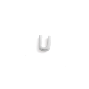 Macro shot of 10mm vintage stainless steel letter U pendant for DIY necklaces