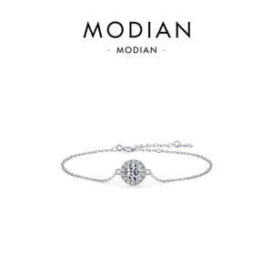 Sparkling S925 sterling silver halo bracelet with a brilliant round cut center diamond
