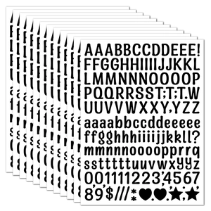 Set of 10 waterproof vinyl alphabet and number stickers for planners and scrapbooking