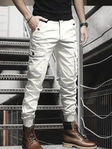Herren Casual Cargo Hose Frühling Sommer Slim Fit Mehrentaschen Gerade Taktische Hose