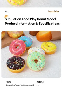 Makro-Detail von bunten PU-Kunst-Donuts mit realistischen Zuckerstreusel-Texturen