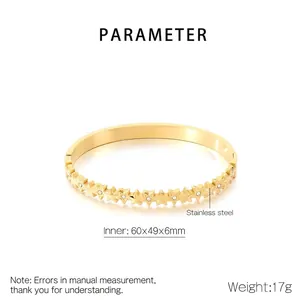 Detaillierte Parameteransicht des goldenen Edelstahl-Sternarmbands mit 60x49mm Innendurchmesser