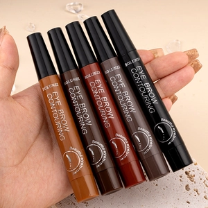 Waterproof four-tip eyebrow pens in various shades of brown and black for precise shaping