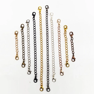 Alloy necklace extension chains with dual lobster clasps in multiple metallic colors
