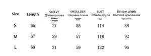 Detailed size guide table for women's hooded sweatshirt set showing S, M, and L measurements