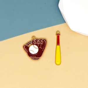 Cartoon Baseballschläger und Handschuh Anhänger Set aus Legierung für DIY Schmuckherstellung