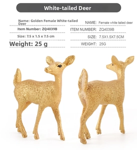 Detail view of golden female white-tailed deer figurine with realistic fur textures