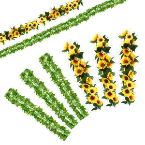 Detail of sunflower garland and green vines for decorative wall bulletin board borders