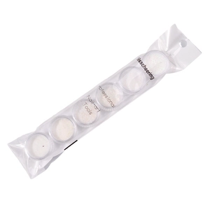 6-pack of white fine glitter powder jars for nail art decoration in clear packaging