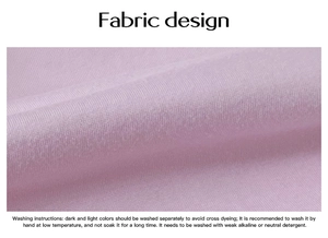Macro shot of pink Y2K square neck top fabric texture with detailed washing instructions