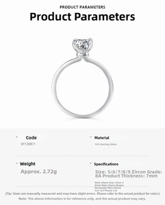 Detailed specs of S925 sterling silver ring featuring rectangle ice flower cut zircon stone