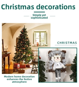 Détail de renne de Noël décoratif avec paillettes argentées et panneau Merry Christmas