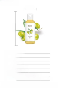Detailed dimensions and parameters of 118ml pure jojoba oil bottle with size markings
