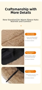 Détails du chapeau bob en peluche avec bandeau intérieur et cordon de serrage réglable