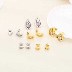 Schicke Tropfen- und Augen-Ohrringe aus Edelstahl in Gold und Silber mit Glassteinen