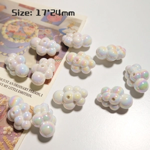 Macro shot of 17x24mm pearlized cloud resin beads for DIY jewelry making accessories