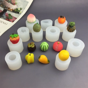 Mini Fruit Shaped Silicone Molds Strawberry Peach Mango Realistic 3D Fondant Chocolate Cake Tools Candle Soap DIY Craft