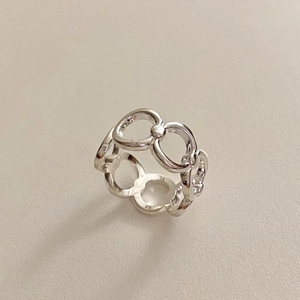 Minimalist S925 sterling silver chain design ring for women with high polished finish