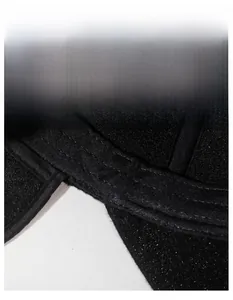 Macro detail of breathable sweatband with reinforced double stitching on winter cap