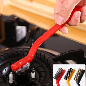 Kitchen Cleaning Brushes Wire Brass Nylon Bristles Gas Stove Crevice Scraper Rust Removal Tools