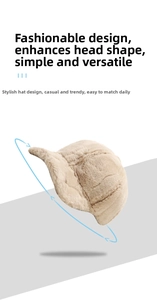 Detailed close-up of plush beige faux rabbit fur baseball cap showing thick warm texture
