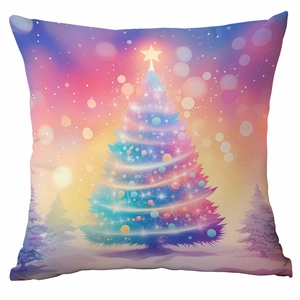 Housse de coussin sapin de Noël pour décor de canapé en tissu doux premium