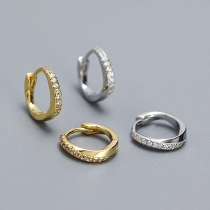 Pendientes De Aro De Plata De Ley 925 Para Mujer Geométricos Irregulares Con Circonitas Cúbicas Joyería Minimalista
