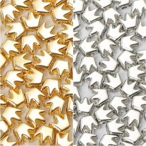 Crown Shape Spacer Beads Metallic Coated Plastic Loose Beads For DIY Jewelry Making Bracelet Necklace Accessories Gold Silver Color