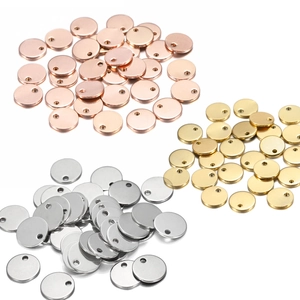 Round Blank Pendants Stainless Steel Metal Tags For DIY Jewelry Making Necklace Bracelet Dog Tags Polished Circular