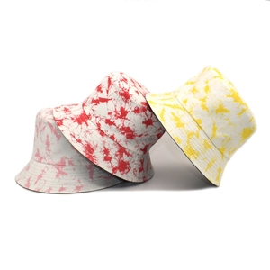 Tie-Dye Bucket Hat Reversible Cotton Sun Protection Fashion Travel Outdoor Foldable Beach Sunshade Accessory Women