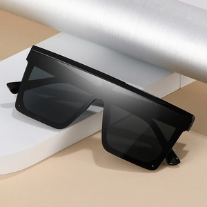 Lunettes De Soleil Carrées Oversize Flat Top Pour Hommes Femmes Vintage Rétro Protection UV400 Monture PC